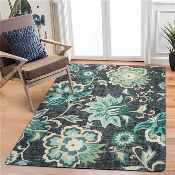 NEW Soft Floral Area Rug
